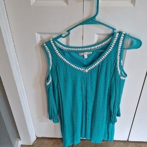Elegant Teal Sleeveless Women's Top